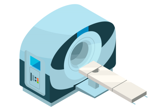 CAT MRI Scanner Isometric Icon. Medical