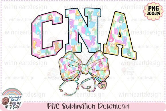 CNA Easter Bunny Nurse Stethoscope Bow
