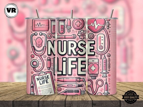 Cute Nurse Life Tumbler Wrap PNG