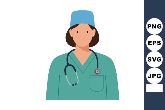 Female Medical Professional Wearing Scru