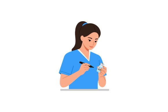 Female Nurse Preparing Vaccine Injection