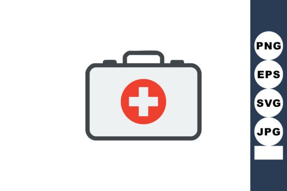 First Aid Kit Vector Icon with Medical C