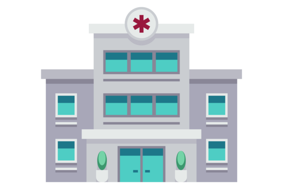 Hospital Color Facade. Medical Service E