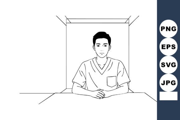 Male Nurse Sitting at Desk in Medical Office
