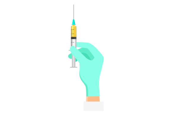 Medical Hand Hold Syringe. Injection Sho