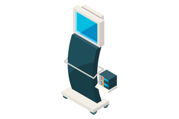 Medical Monitoring System Isometric Icon