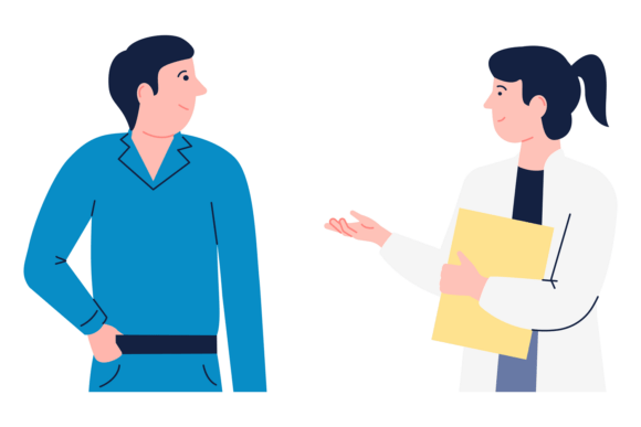 Medical Patient Talk to Doctor. Clinic S