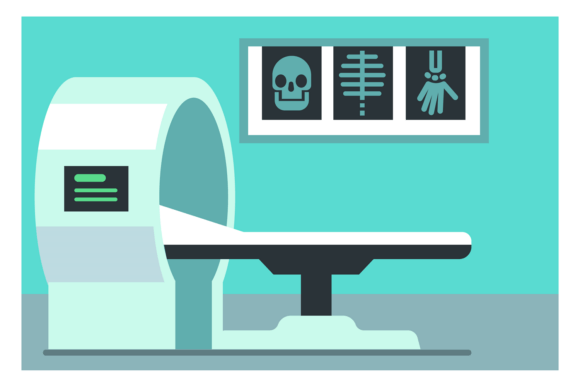 Medical Room with CT Scan Machine