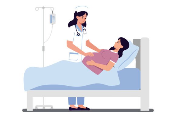 Nurse Assisting Pregnant Woman in Hospit