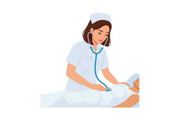 Nurse Checking Patients Heartbeat with S