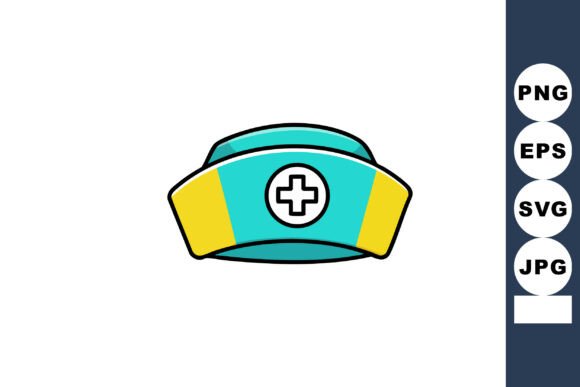 Nurse Hat with Medical Cross Symbol in B