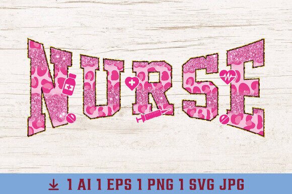 Nurse Valentine Glitter Heart Love PNG