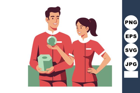 Smiling Male and Female Medical Professionals