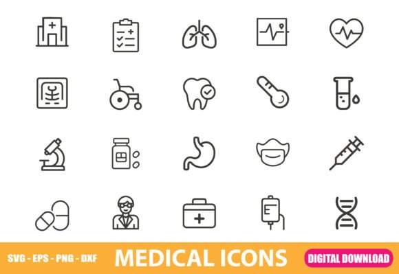 Thin Line Medical and Healthcare Icons